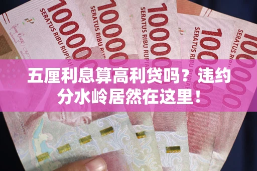 北京五厘利息算高利贷吗？违约分水岭居然在这里！