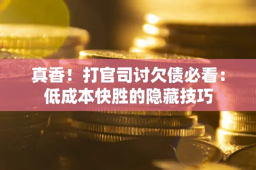 北京真香！打官司讨欠债必看：低成本快胜的隐藏技巧